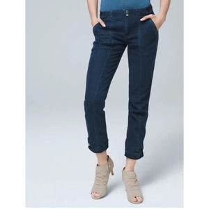 NEW NWT White House Black Market Mid-rise Pret-A-Pedi Dark Straight Crop Size 0